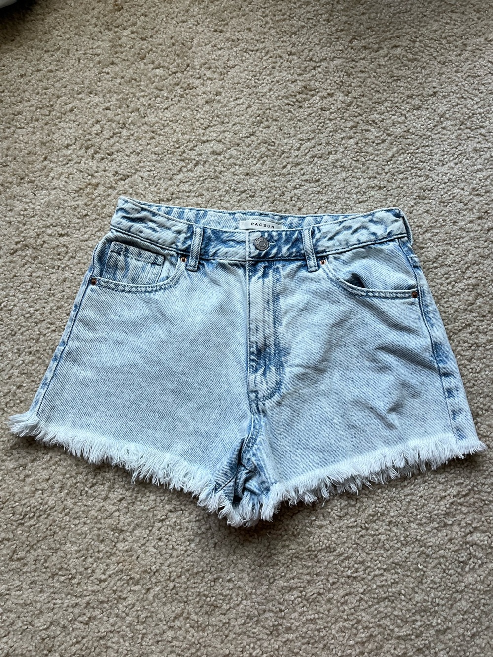 PacSun Light Blue Frayed Hem Denim Shorts